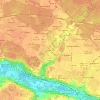 La Guérinière topographic map, elevation, terrain