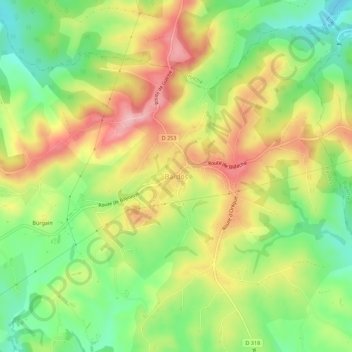 Bardos topographic map, elevation, terrain