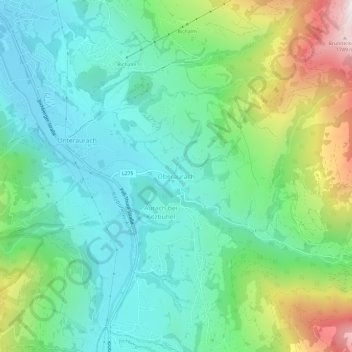 Oberaurach topographic map, elevation, terrain