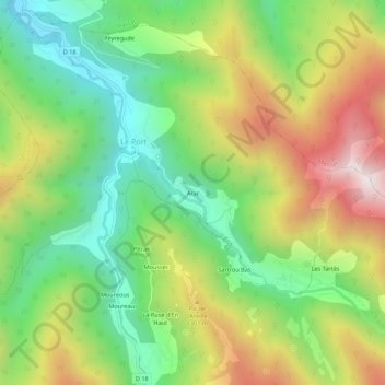 Arac topographic map, elevation, terrain