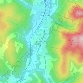 Northfield Center topographic map, elevation, terrain