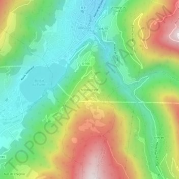 Montouvrard topographic map, elevation, terrain