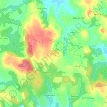 Locuon topographic map, elevation, terrain