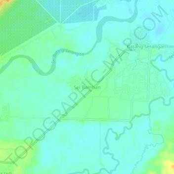 Sei Bamban topographic map, elevation, terrain