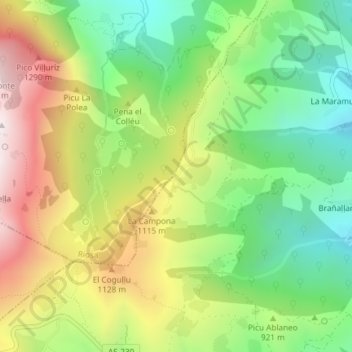 Collada Chamixé topographic map, elevation, terrain