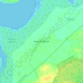 Newton Arlosh topographic map, elevation, terrain