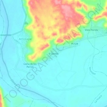 El Tambo topographic map, elevation, terrain