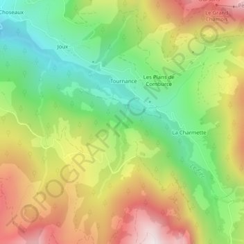 Cascade de Burgeat topographic map, elevation, terrain