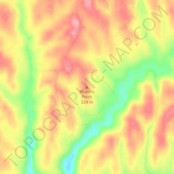 Mullins Point topographic map, elevation, terrain