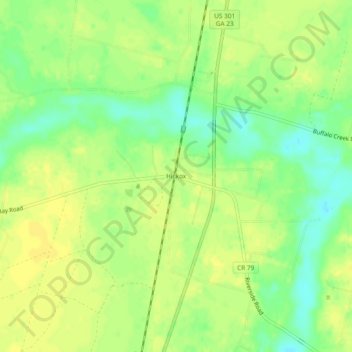 Hickox topographic map, elevation, terrain