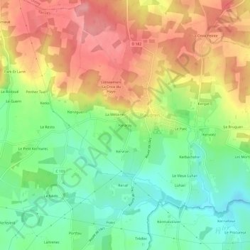 Keraray topographic map, elevation, terrain