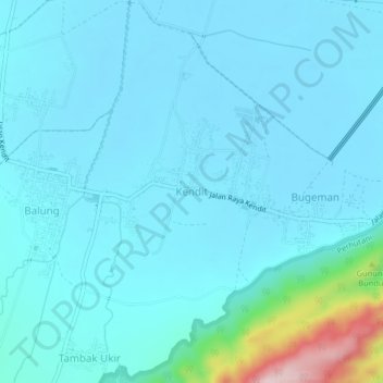 Kendit topographic map, elevation, terrain