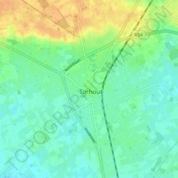 Sint-Pieter topographic map, elevation, terrain
