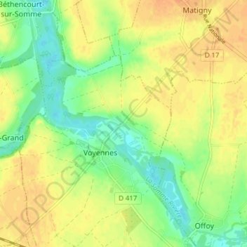 Buny topographic map, elevation, terrain