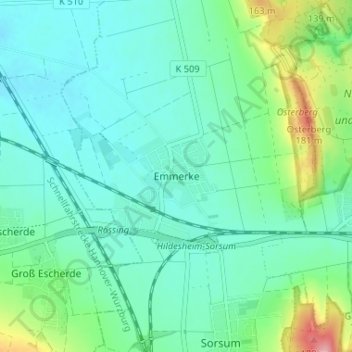Emmerke topographic map, elevation, terrain
