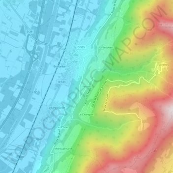 Pelane topographic map, elevation, terrain