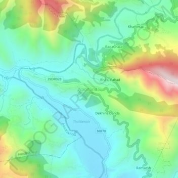 Nagdanda topographic map, elevation, terrain