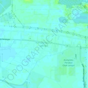 Kampung Olak Lempit topographic map, elevation, terrain