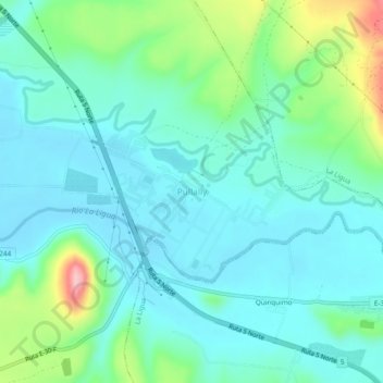 Pullally topographic map, elevation, terrain