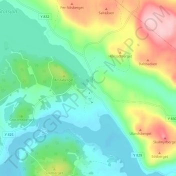 Salteå topographic map, elevation, terrain