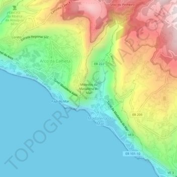 Moledos da Madalena do Mar topographic map, elevation, terrain