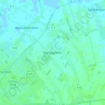 Jheringsfehn topographic map, elevation, terrain