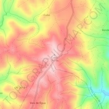 Cubo topographic map, elevation, terrain