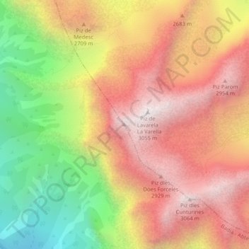 Lavarela de Fora topographic map, elevation, terrain