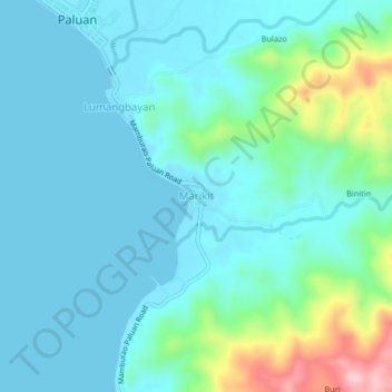 Marikit topographic map, elevation, terrain