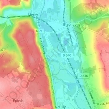 Lorey topographic map, elevation, terrain