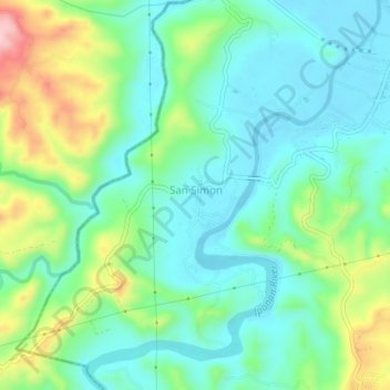 San Simon topographic map, elevation, terrain