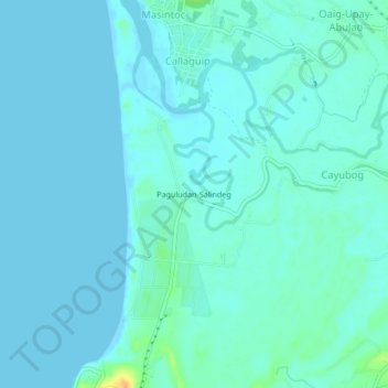Paguludan-Salindeg topographic map, elevation, terrain