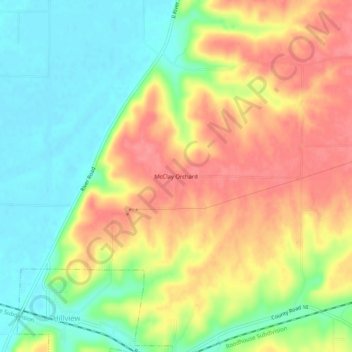 McClay Orchard topographic map, elevation, terrain