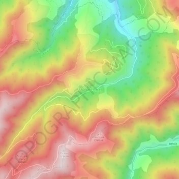 Muntele Rece topographic map, elevation, terrain