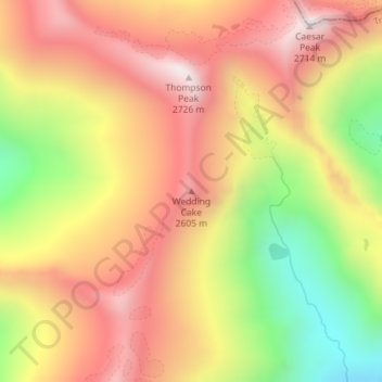 Wedding Cake topographic map, elevation, terrain