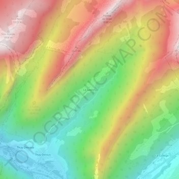 Le Sappey topographic map, elevation, terrain