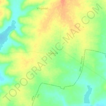 Malkini topographic map, elevation, terrain