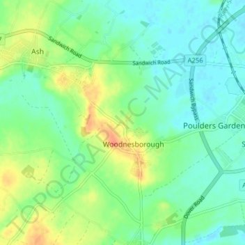 Marshborough topographic map, elevation, terrain