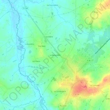 La Boisardière topographic map, elevation, terrain