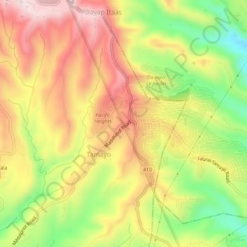 Tamayo topographic map, elevation, terrain