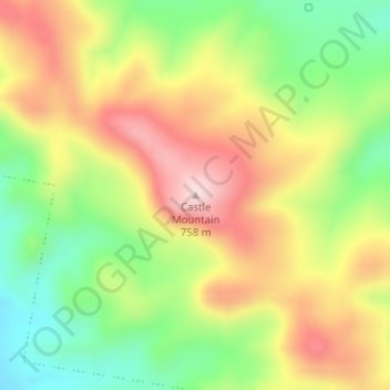 Castle Mountain topographic map, elevation, terrain