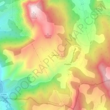 Charamel topographic map, elevation, terrain
