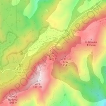 el Faro topographic map, elevation, terrain