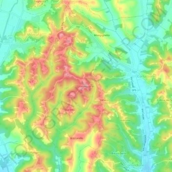 Valmezzana topographic map, elevation, terrain