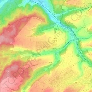 Aixheim topographic map, elevation, terrain