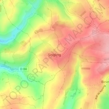 Singling topographic map, elevation, terrain