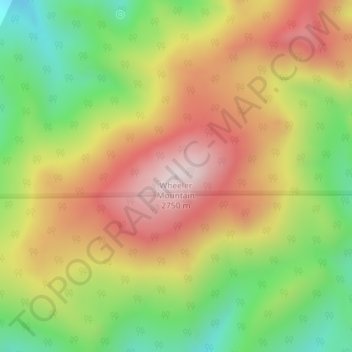 Wheeler Mountain topographic map, elevation, terrain