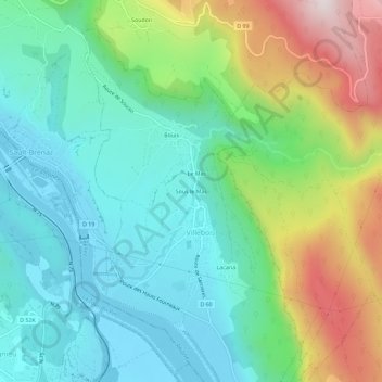 Sous le Mas topographic map, elevation, terrain