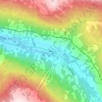 Ålen topographic map, elevation, terrain