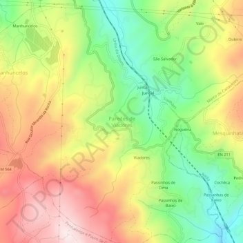 Paredes de Viadores topographic map, elevation, terrain